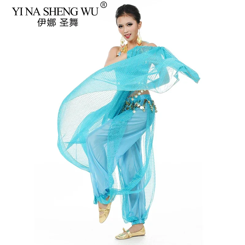 Trajes de dança do ventre para mulheres, performance de dança, competição de bollywood, conjunto de 3 peças, lantejoulas sexy, índia, flamenco, dança oriental