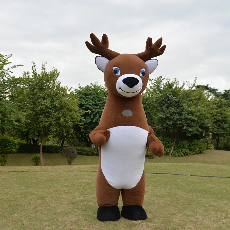 

Christmas Inflatable Elk Mascot Costume Cute Cartoon Doll Costume Walking Cosplay Mascot Inflatable Costume Performance Props