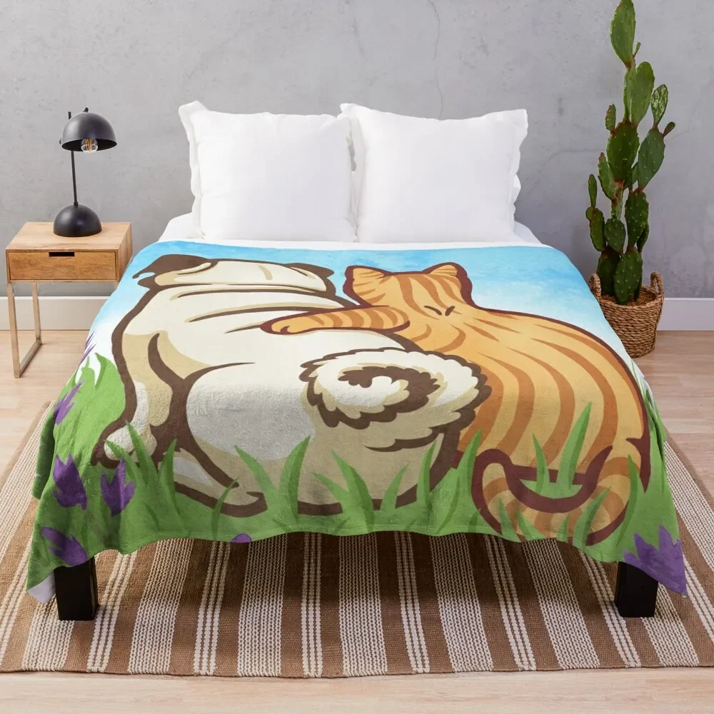 

Best Friends Forever - Milo & Otis Throw Blanket warm winter anime Bed Beautifuls Blankets