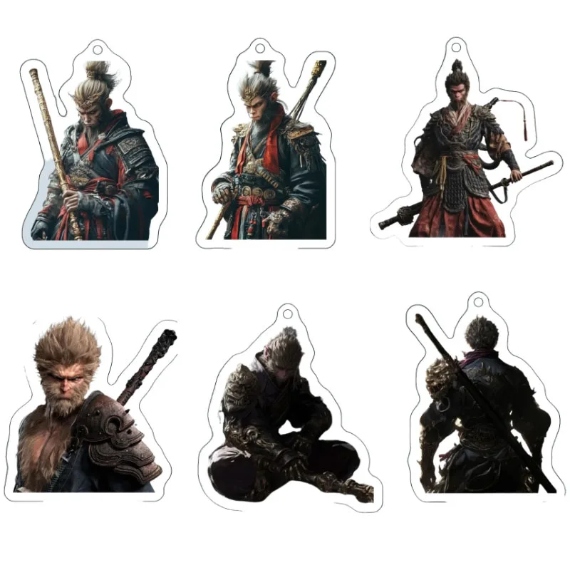 New Fashion Chinese Anime Sun Wukong Arcylic Keychain Black Myth Wukong llaveros For Women Men Jewelry Cosplay Accessories Gifts