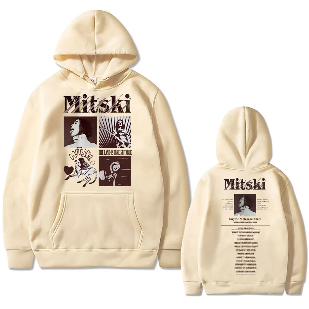 New Mitski The Land Is Inhospitable Bury Me At Makeout Creek North American Tour 2024 Hoodie Men Women's Casual Loose Sweatshirt