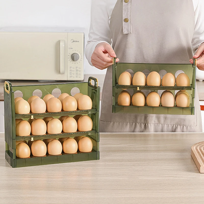 20/30Pcs Egg Storage Box Refrigerator Organizer Food Containers Egg Fresh-keeping Case Holder Tray Dispenser Kitchen Storage Box