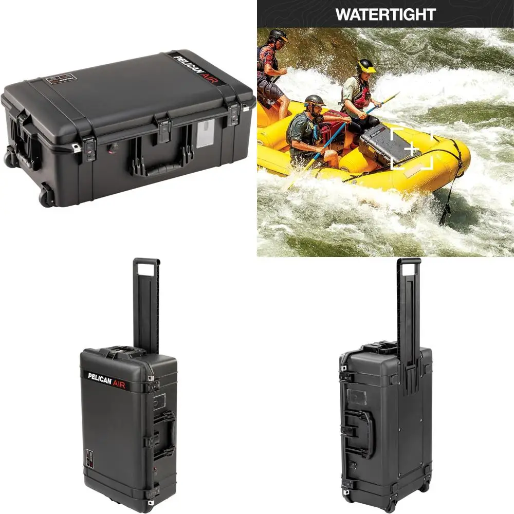 

large hard case luggage with wheels - black travel suitcase