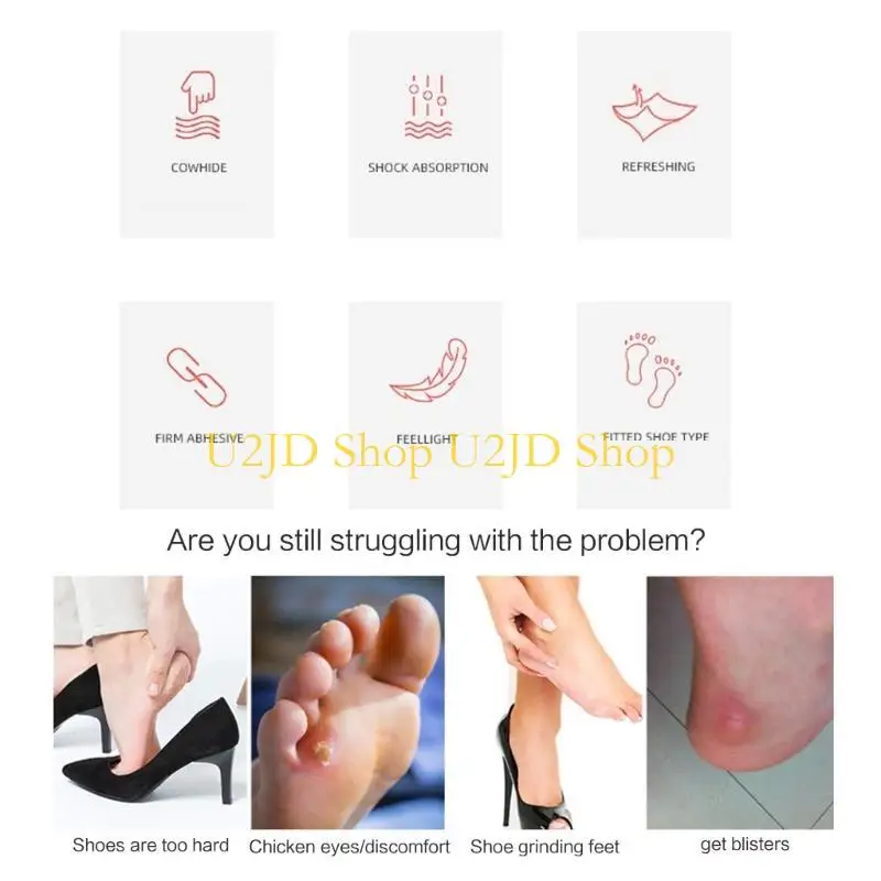U2JD -Kissenpolster Selbststangenkleber Fußpflegekissen Maisschutz für Füße