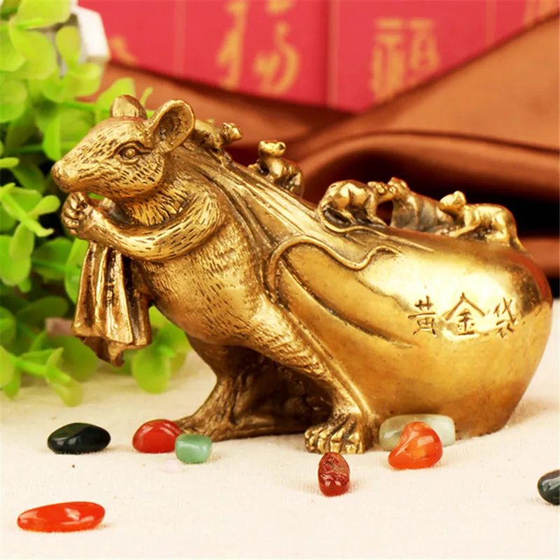 

украшение в виде мыши, пять мышей, с сумкой, латунный кенгуру