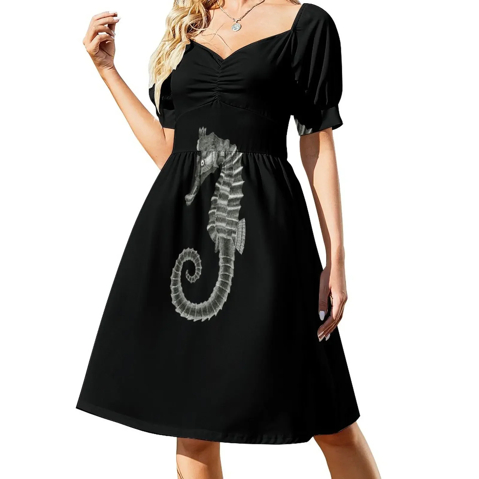 

Seahorse Short-Sleeved Dress dress korean style summer dress woman 2025 trendy Summer skirt luxury