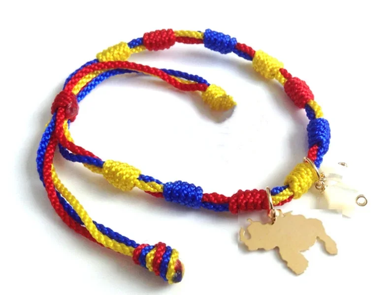 Handmade Venezuela bracelet, Venezuela flag bracelet, Venezuelan jewelry，heart star charm bracelet