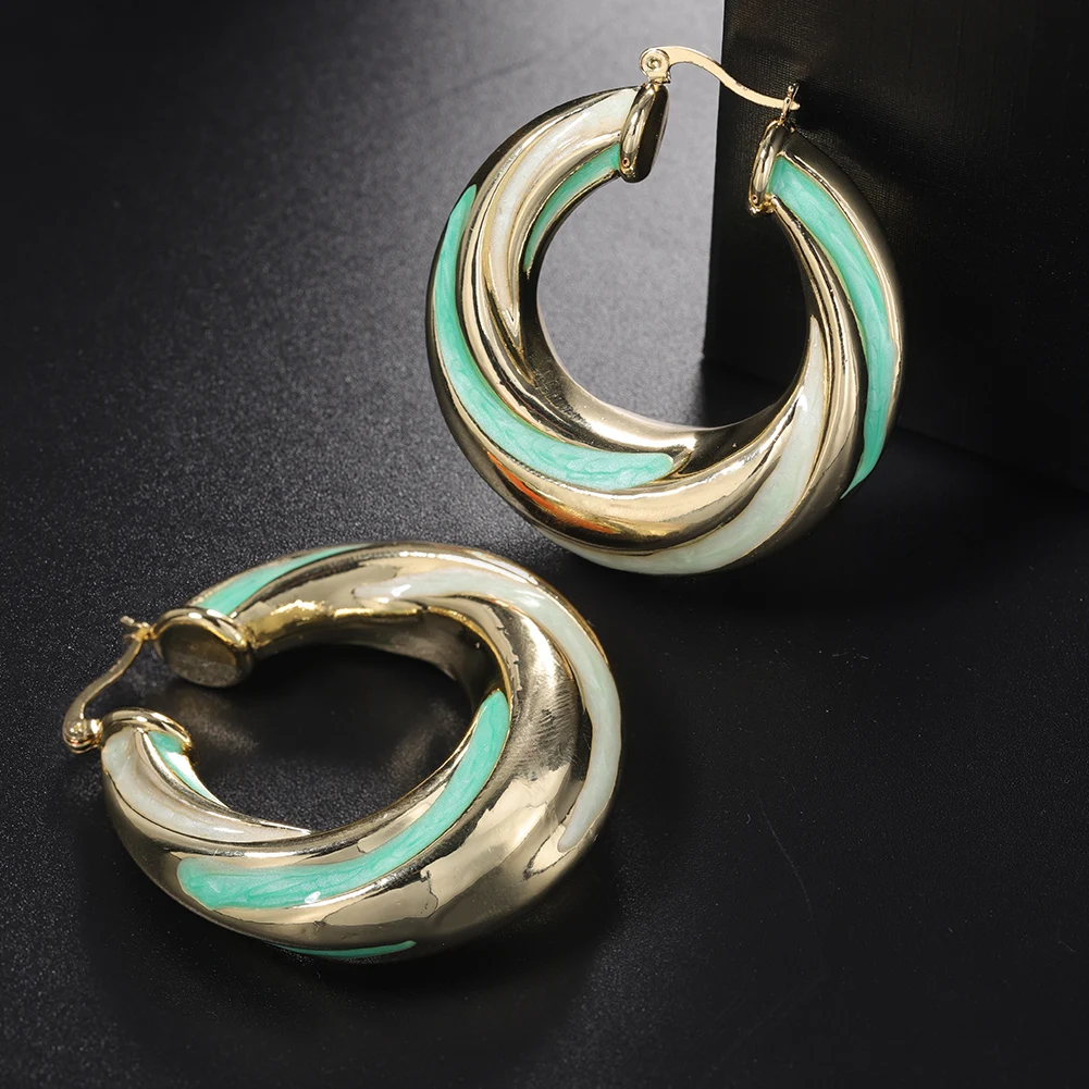 New in Hoop Earrings Blue Luxury Trend 2023 Elegant Original Earings Aesthetic Accessories Beauty Jewelry Earrings for Women