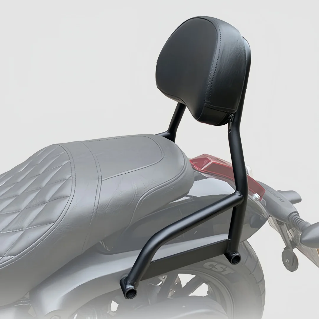 For QJMOTOR SRV 300S Motorcycle Integrated Carbon‑Steel Rear Backrest Reinforced Passenger Waist Support Modified Accessories