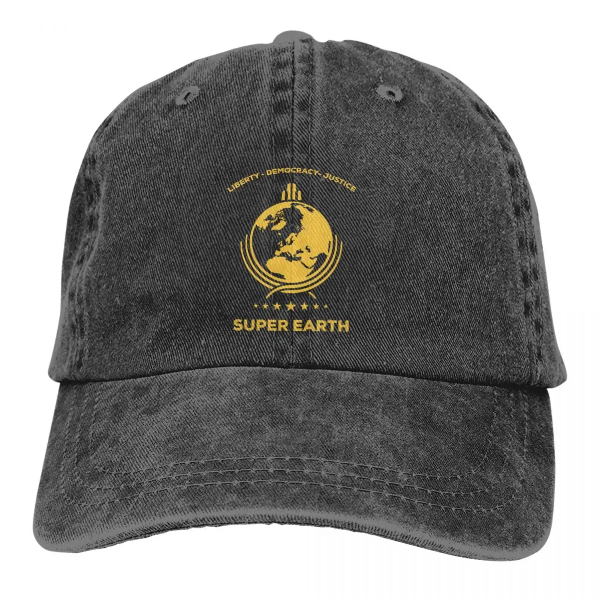 Washed Men's Baseball Cap Super Earth Diving Into Hell Trucker Snapback Cowboy Caps Dad Hat Helldivers Golf Hats