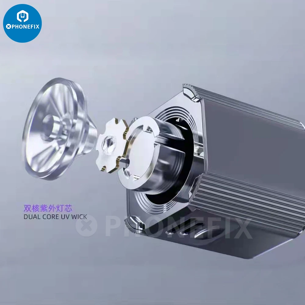 QIANLI Mechanic Q1/Q2 lámpara de curado rápido con pegamento UV inteligente, luz de curado con aceite verde, función de sincronización para reparación de teléfonos