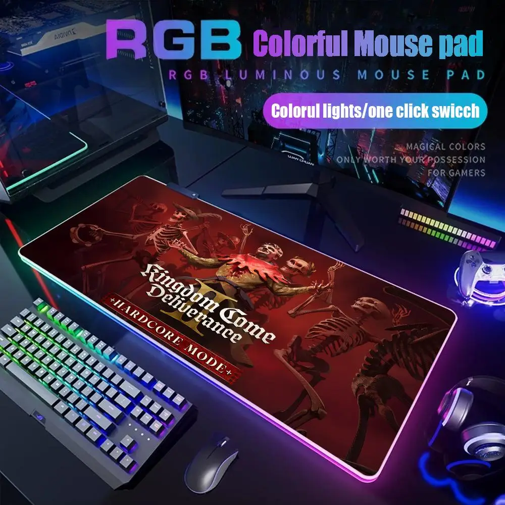 

Game Kingdom Come Deliverance 2 Mouse Pad Gamer Rgb Desk Mat Back Light Led Mousepad Setup Gaming Deskmat Big Mousepad Backlight