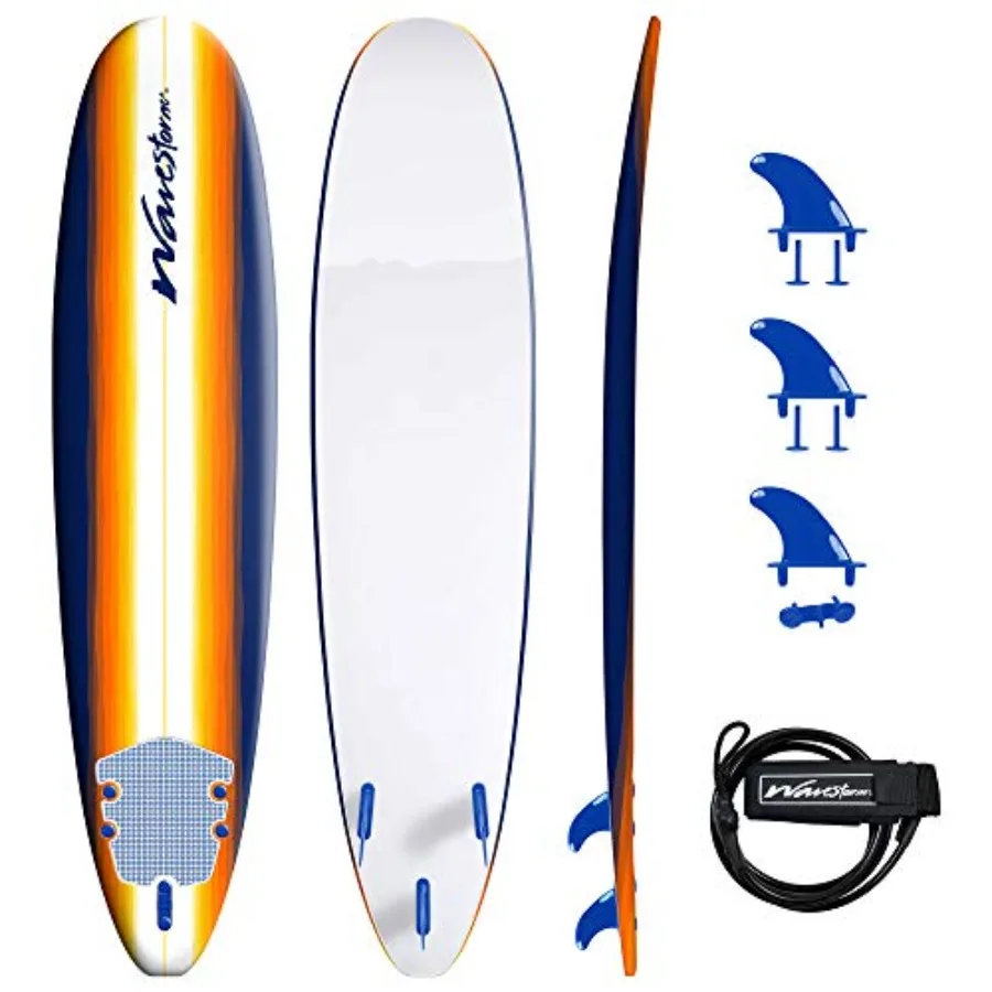 Surfboard - Foam Constructed for Beach Use, Lightweight White Design with Enhanced Durability and Includes Accessories