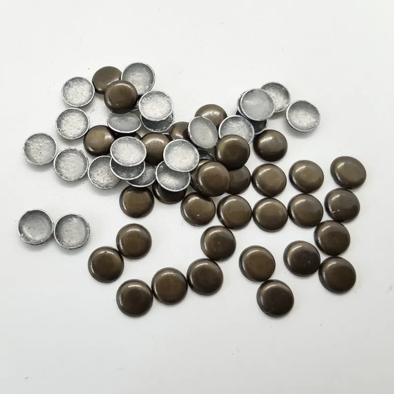 Round Metal Studs 6MM Hot Fix Crystal Shoes Punk Metal Rivets Beads Iron On Rhinestones For Crafts 144Pcs Diy Decoration