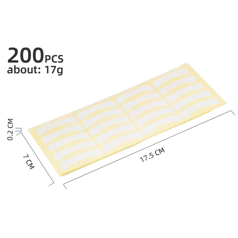 200pcs Eyelash Extension Eyelashes Patches Under Eye Isolation Pad Grafting Eyelash Stickers Medical Non-woven Fabrics Eye Patch