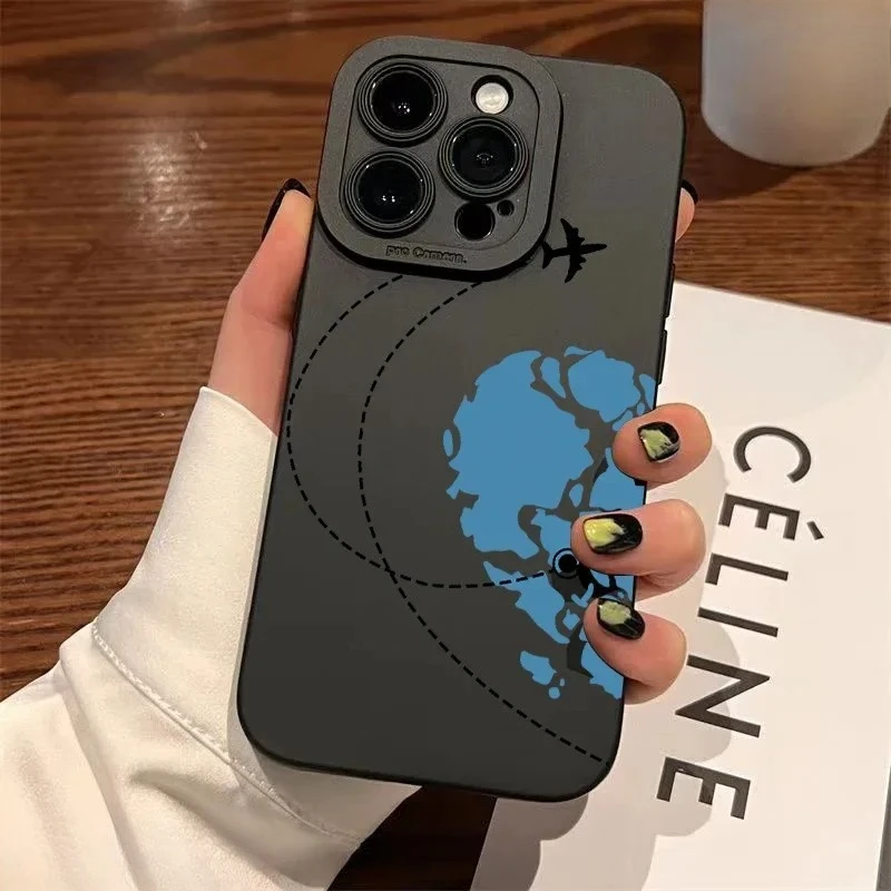 

Чехол для iPhone 11, 12, 13, 14 PRO MAX 15, 16, 17 AIRAirplane, противоударная мягкая силиконовая задняя крышка с сердечком любви