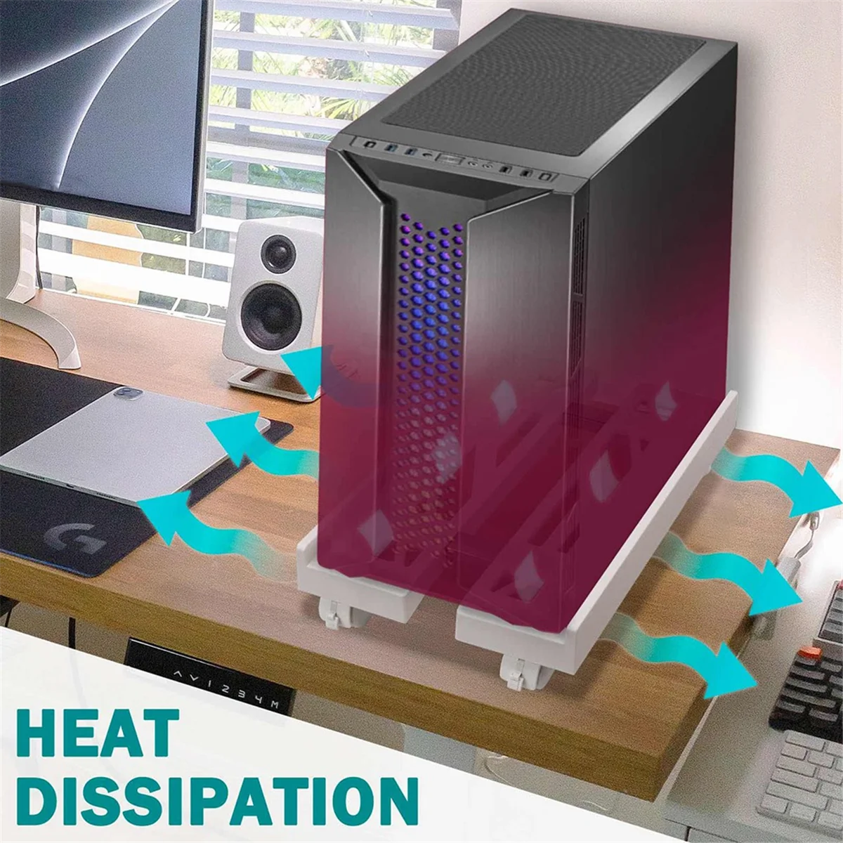 

Bracket Home Desktop Computer Console Bracket Chassis Heightening Universal Wheel Base Simple Shelf Shelves