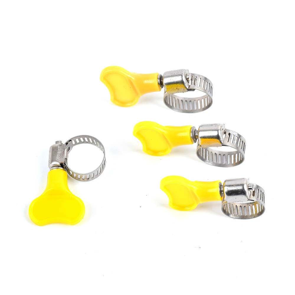 5Pcs Homebrew Pipe Clamp Fit 13mm ~ 19mm O.D Tube Plastic Handle Stainless Steel Butterfly Hose Clamp