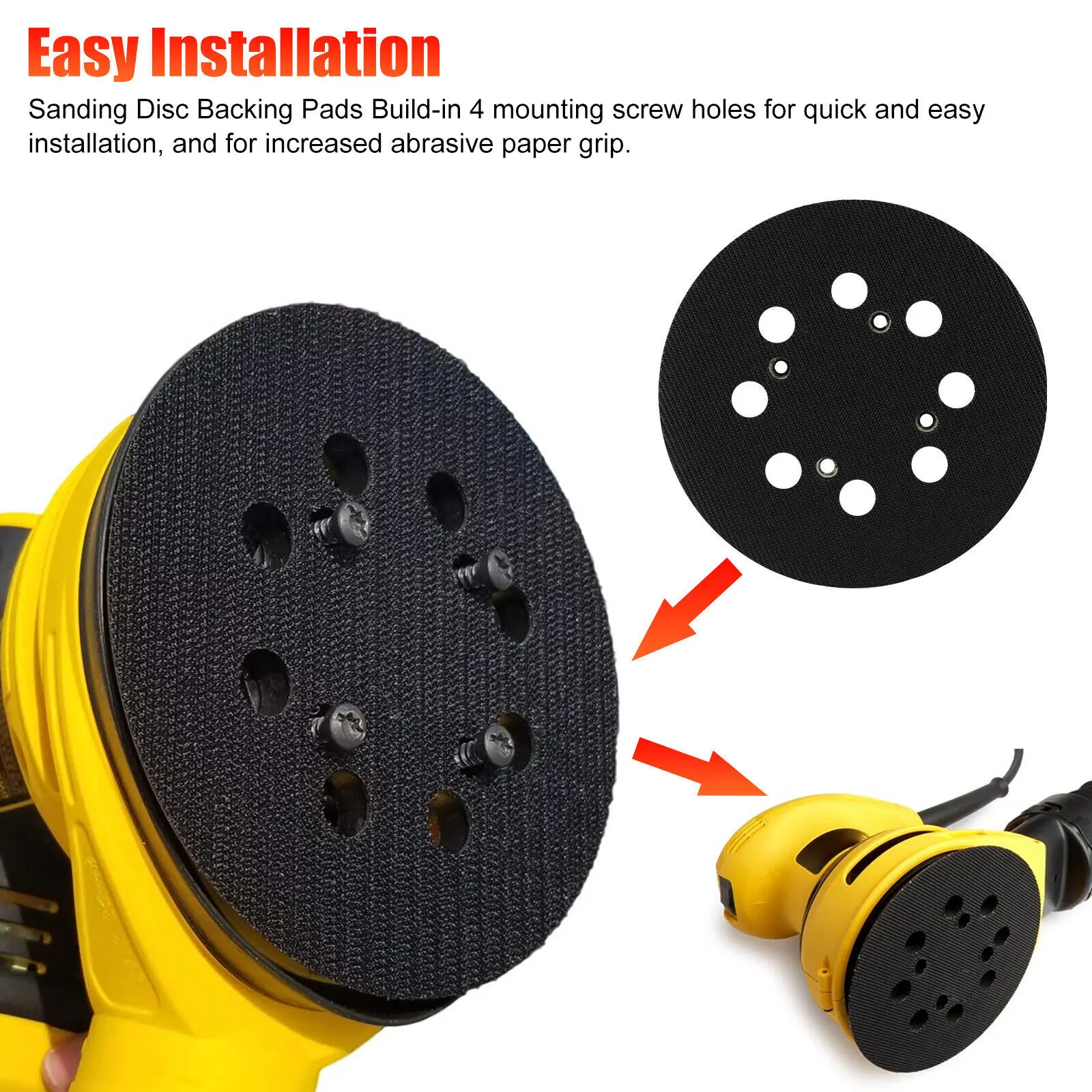 

5 inch 8 Hole Backup Sanding Disc Pad Hook Loop Polishing Backing Pads Grinding Tool For Dewalt Orbital Sander DWE64233 N329079