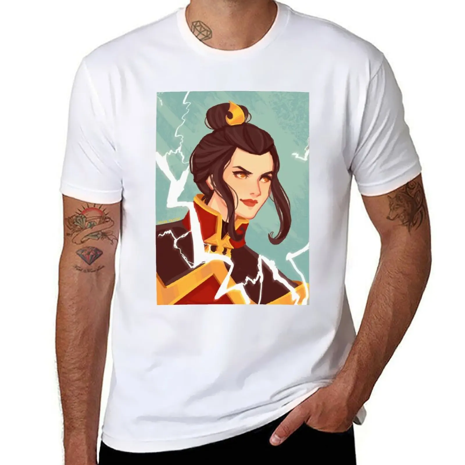 

Azula Lightning Print T-Shirt t shirt man cotton t shirts for man cotton funny cotton t shirt pack T-Shirt