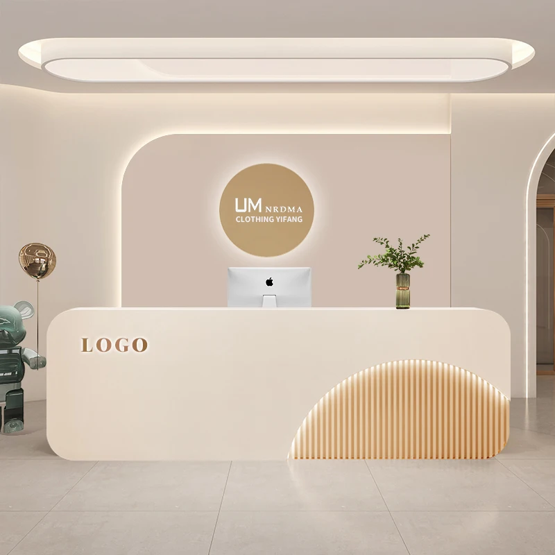 Standing Beauty Reception Desk Clinic Mobile Modern Cashier Cash Salon Reception Desk Luxury Meuble Caisse Shop Furniture HDH