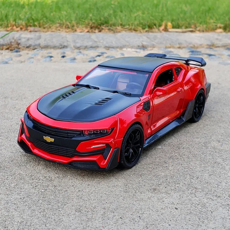 1:24 Chevrolet Camaro Alloy Sports Car Model Diecast Metal Vehicles Model Simulation Sound Light Collection Kids Toy Gift F261