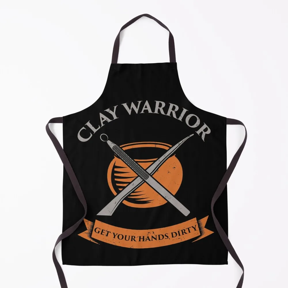 

Clay Warrior Get Your Hands Dirty Pottery and Ceramics Apron Chef Uniform For Men Custom Sexy Things For Kitchen Apron