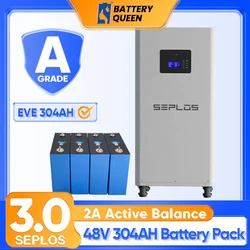 48V 280AH LiFePO4 Battery Case DIY Kits Smart BMS 51.2V 304AH 320AH 2A Active Balancer Lithium Case Assemble Box Seplos Ver3.0