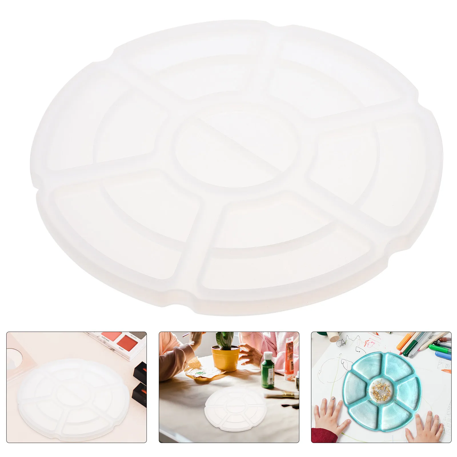 

Paint Tray Silicone Mold Premium Flexible DIY Resin Casting Mold Color Mixer Plate for Crystal Epoxy Craft Supplies