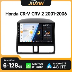 JIUYIN Wireless Carplay Android 13 Auto Car Radio For Honda CR-V CRV 2 2001 2002 2003-2006 Multimedia GPS autoradio 4G WIFI DSP