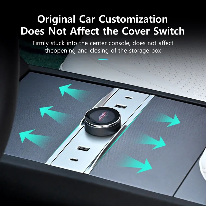 Center Console Shift Knob Docking Station for Tesla Model Y Juniper Model 3 Highland 2025 Multi-port USB Type-C Hub Car Part