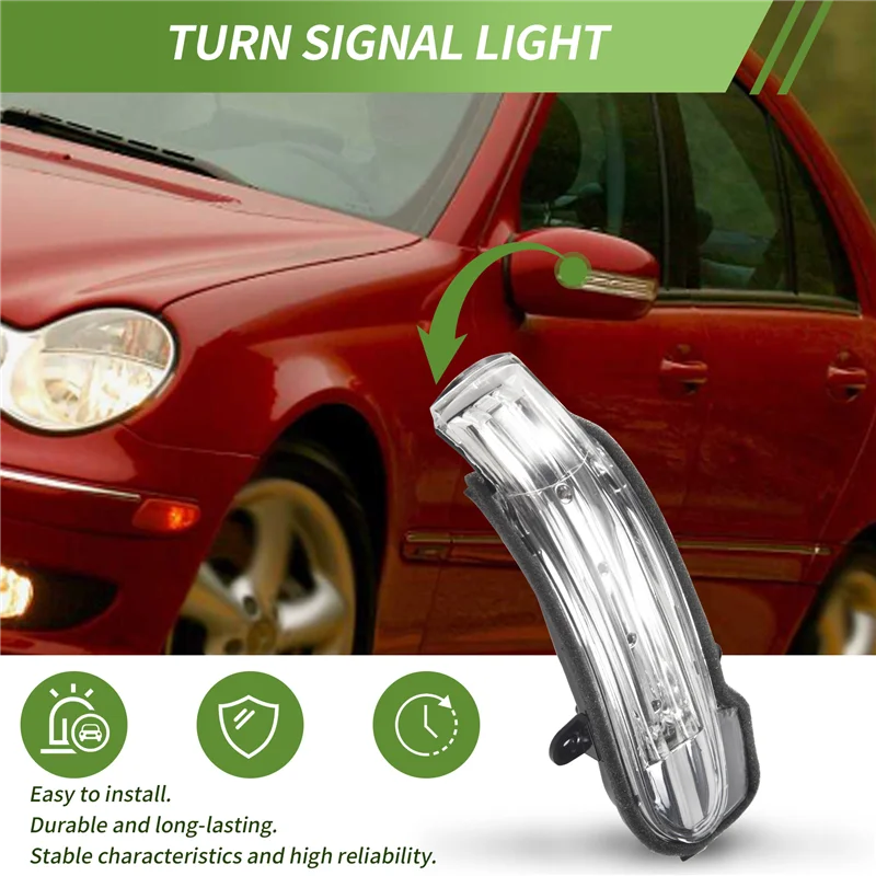 سيارة الجانب ماركر ضوء الباب الجناح مرآة الرؤية الخلفية بدوره إشارة مؤشر الجانب ضوء مصباح لمرسيدس لبنز W203 4Door 2004-2007