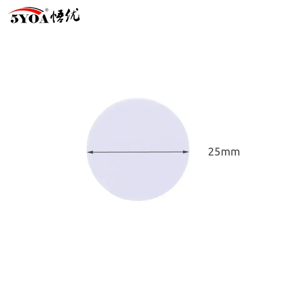 

5YOA 5/10PCS 25mm 125Khz RFID Tags EM4305 T5577 Writable Stickers Proximity Cards Rewritable Glue Adhesive Label For RFID Copier