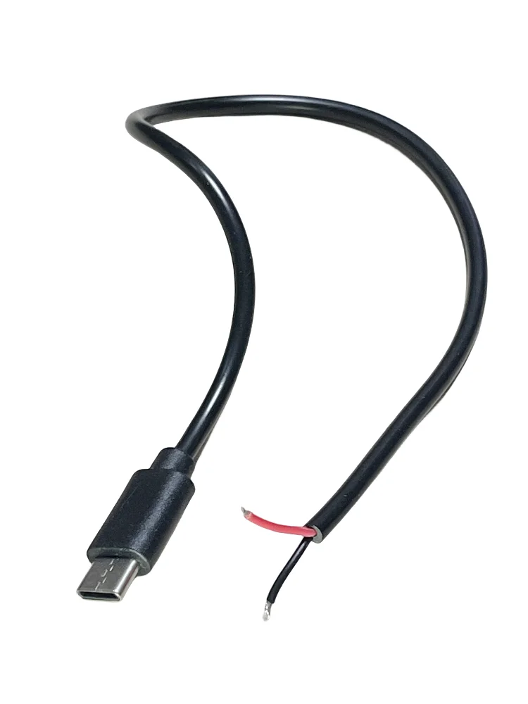 Type-c Single Power Charging adpater 2 Wire For Extendsion 30cm 3A type-c cable For DIY type-c male