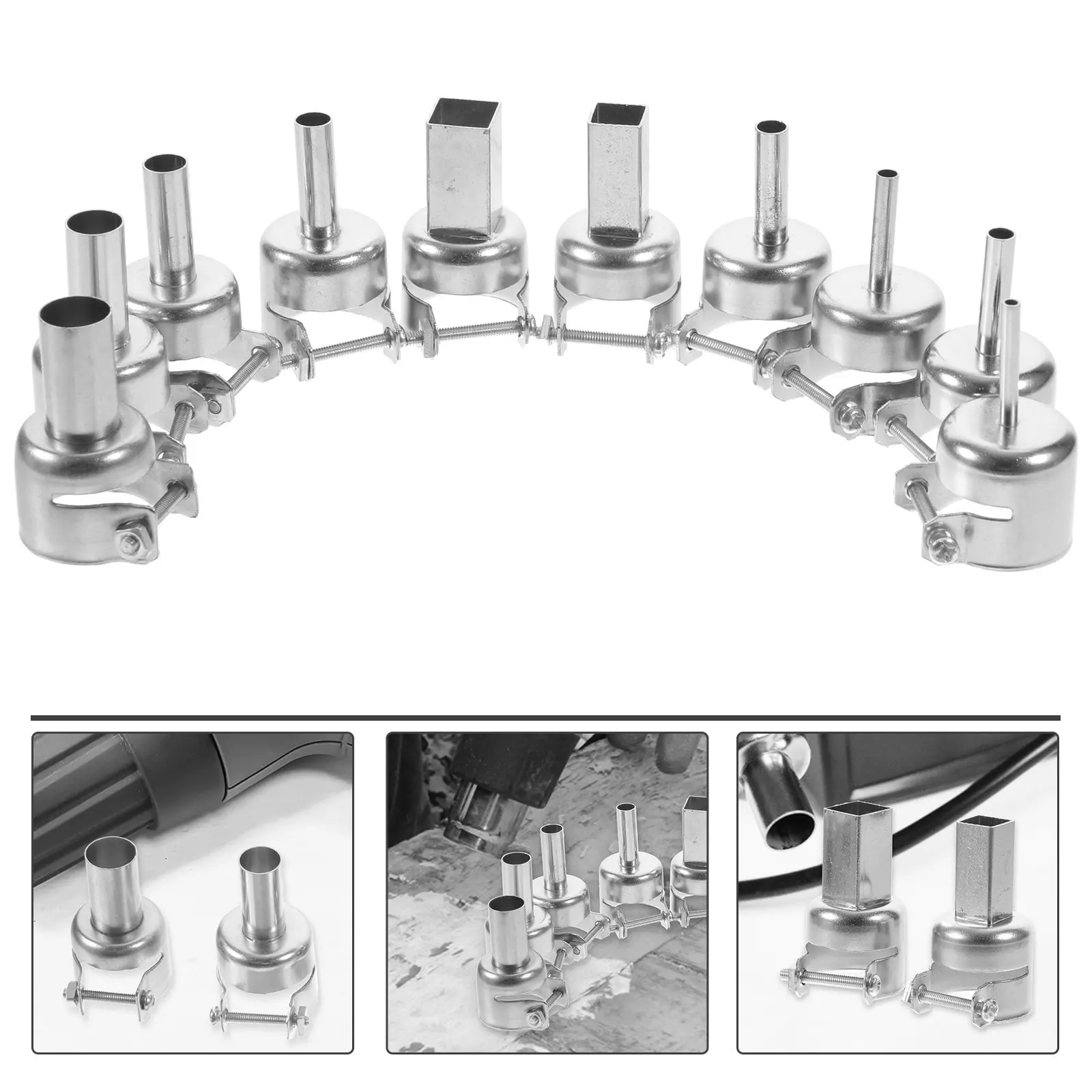 

10Pcs Hot Air Nozzle Set Iron Heat Tool Tips for Soldering Station Accessories Hot Air Desoldering Parts Heat Nozzle