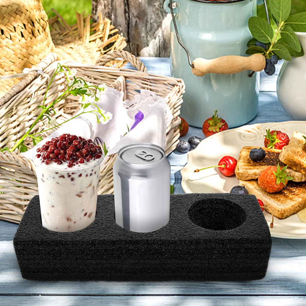 Cup Holder Pearl Cotton Commercial Coffee 3pcs (black 2 Three-hole Holders + 1 Six-hole Holder) Tray Drinks Dispenser