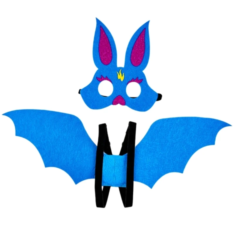 Costume d'aile chauve-souris avec masque chauve-souris, accessoires costume chauve-souris d'Halloween pour enfants