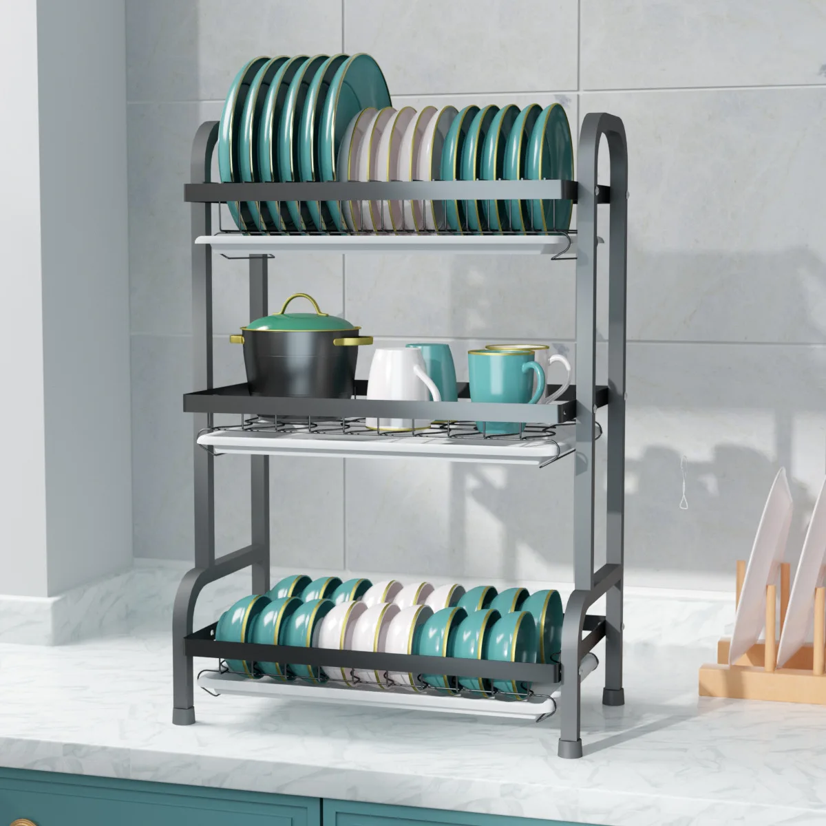 

Kitchen Dish Rack Draining Rack Dish Storage Rack Dish Drainer Bowl Chopsticks Bowl Household Storage Box Storage Rack Holders