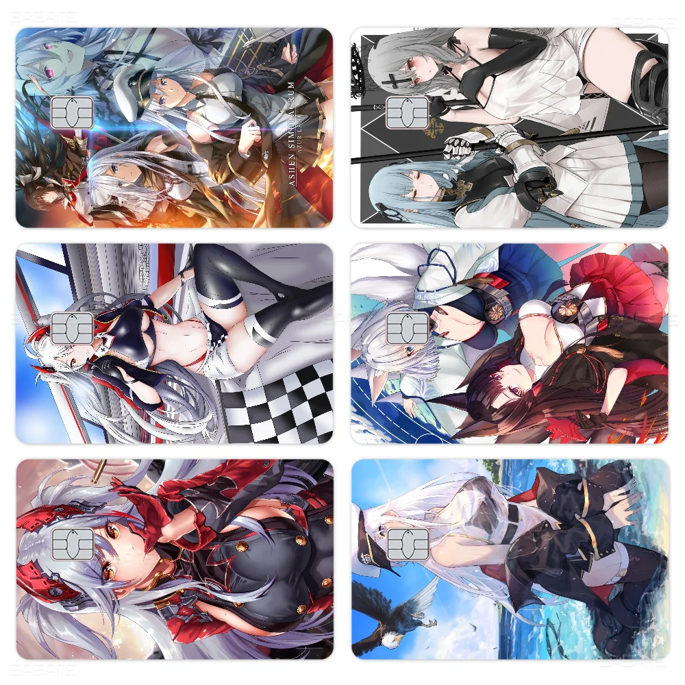 Azur Lane Anime Cartoon Sticker Film Skin For Credit Card Debit Bank Bus Card