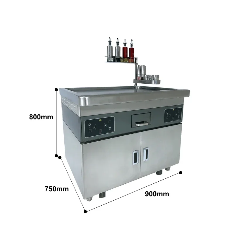 Barbecue TableHot Table Cooking Stainless Steel Movable Teppanyaki Grill Table