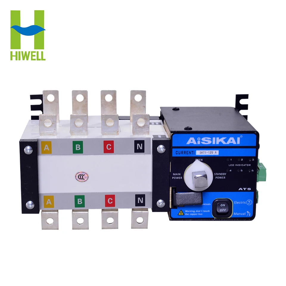 ATS 125A 4P Automatic Transfer Switch Genset Accessories Control Board Circuit Breaker Single Three Phase