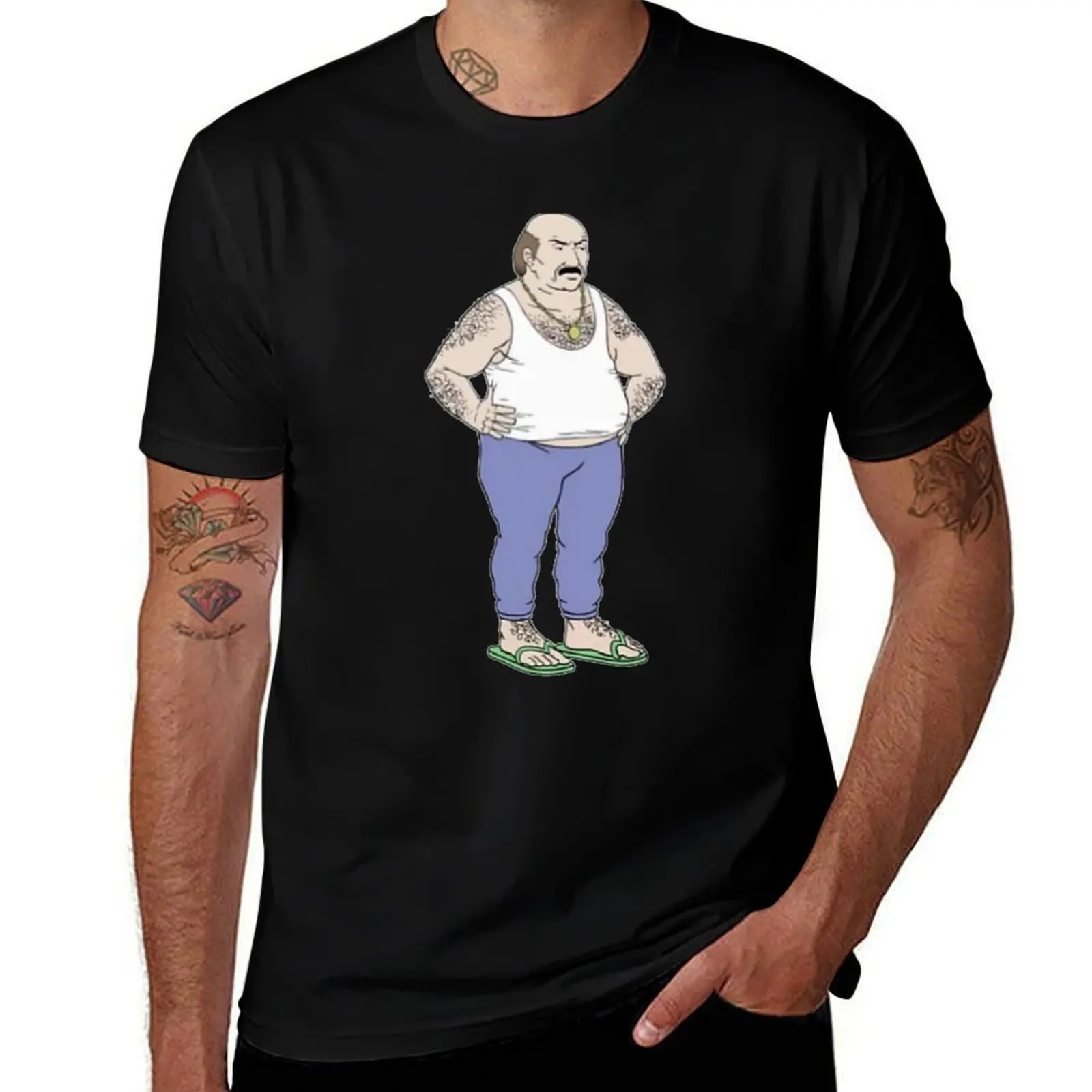 Aqua teen hunger force Carl angry wearing sandals T-Shirt Long Lasting Casual T-Shirt