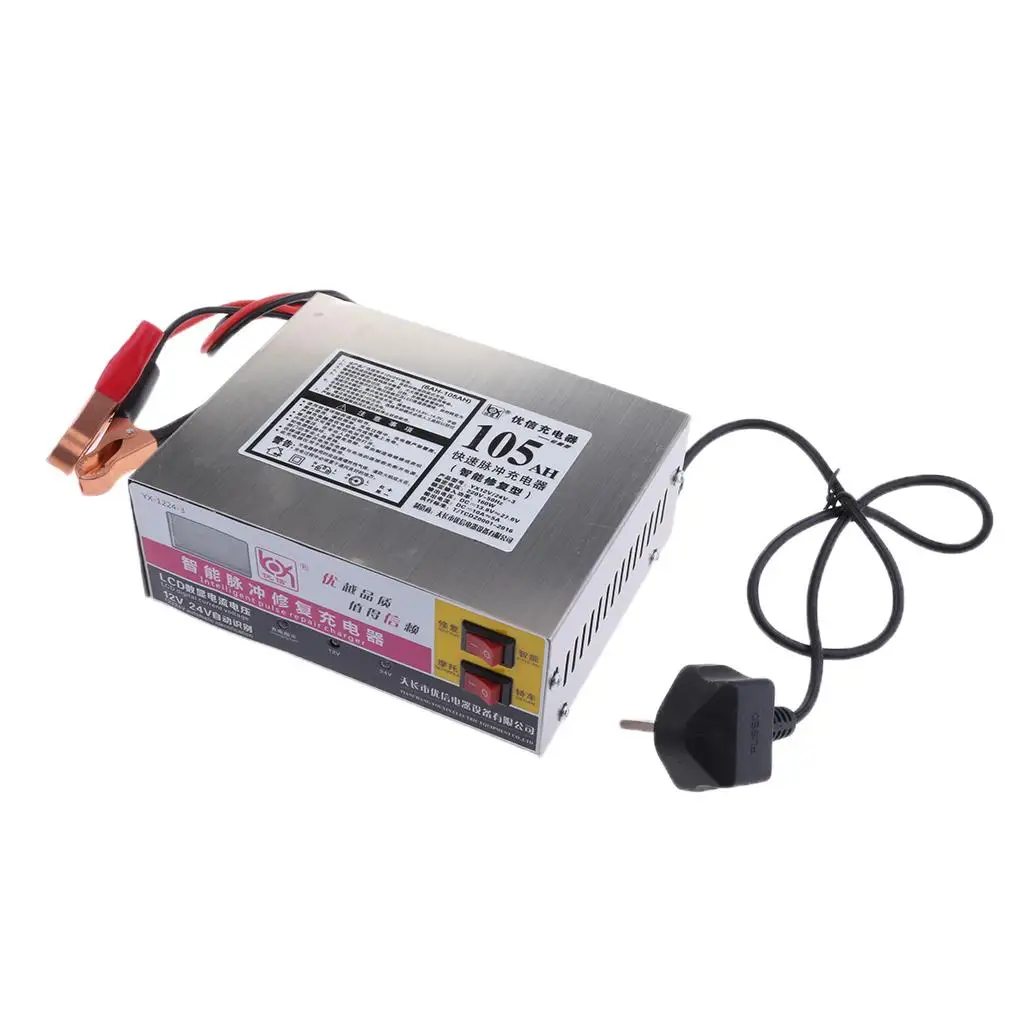 Multi-stage Smart Battery Charger Pulse Repair Maintainer for Car Motorcycle Trucks 12V 24V Intelligent Control