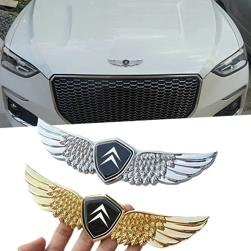 Car Front Trunk Side Badge Sticker Wings Emblem for Citroen Jumper Berlingo C4 C3 C5 C1 DS3 DS5 DS4 Elysee Cactus Accessories