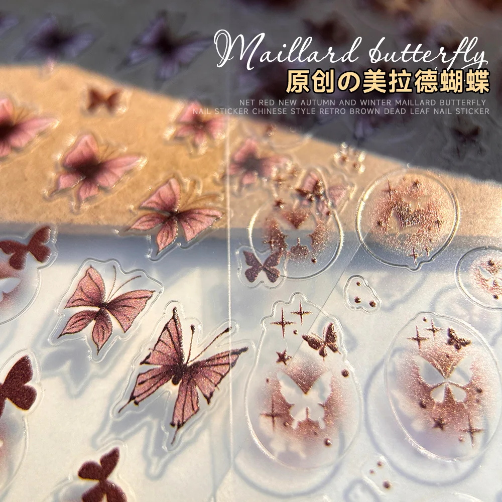 1Pcs Nail Butterfly Stickers Winter Nail Parts Star Hollowing Effect Waterproof Self Adhesive Nail Art Stickers Decoration Decal