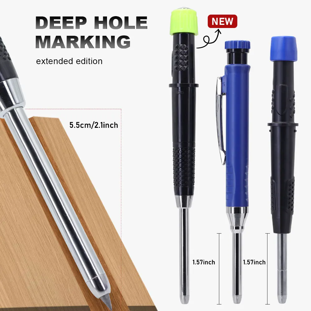 Hochwertiger 2,8mm Holzbearbeitungs-Druckbleistift mit Schutzhülle und Integriertem Anspitzer, Tiefenmarkierungsstift – Detail 4