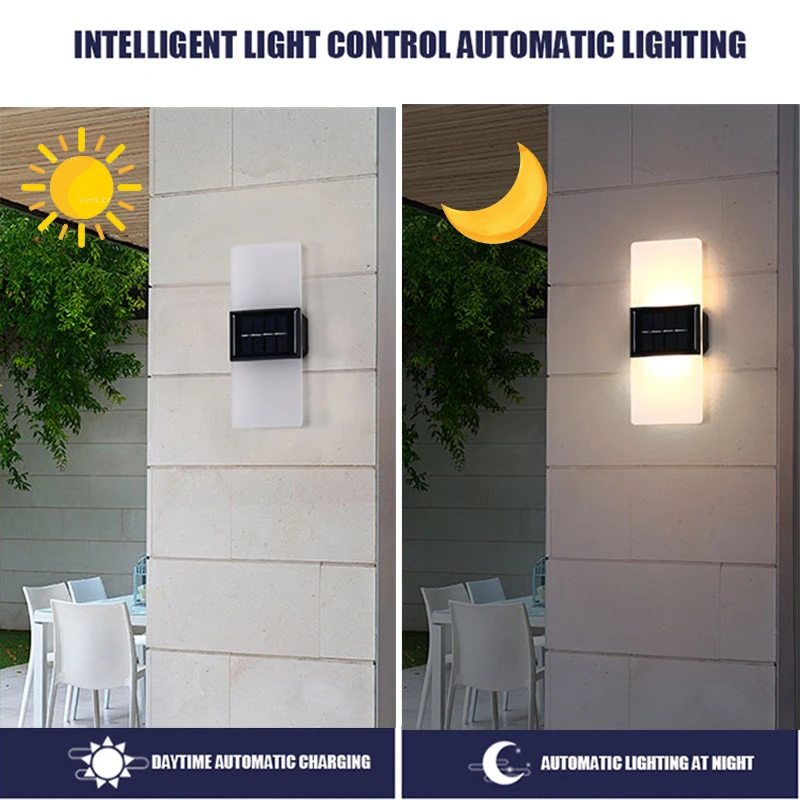 Solar LED Wall Light Outdoor Waterproof Villa Simple Modern Decoration Exterior Wall Balcony Aisle Terrace Light Solar Lamp