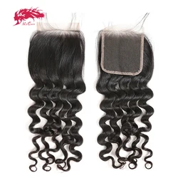Ali Queen Hair Brazilian Virgin Hair Natural Wave HD Transparent Lace Closure Free Part 4x4 5x5 Lace Closure With Baby Hair