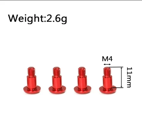 4szt Metalowa śruba stopniowa M4 do Tamiya TT02 TT-02 TT02B 1/10 RC Car Części do modernizacji Akcesoria