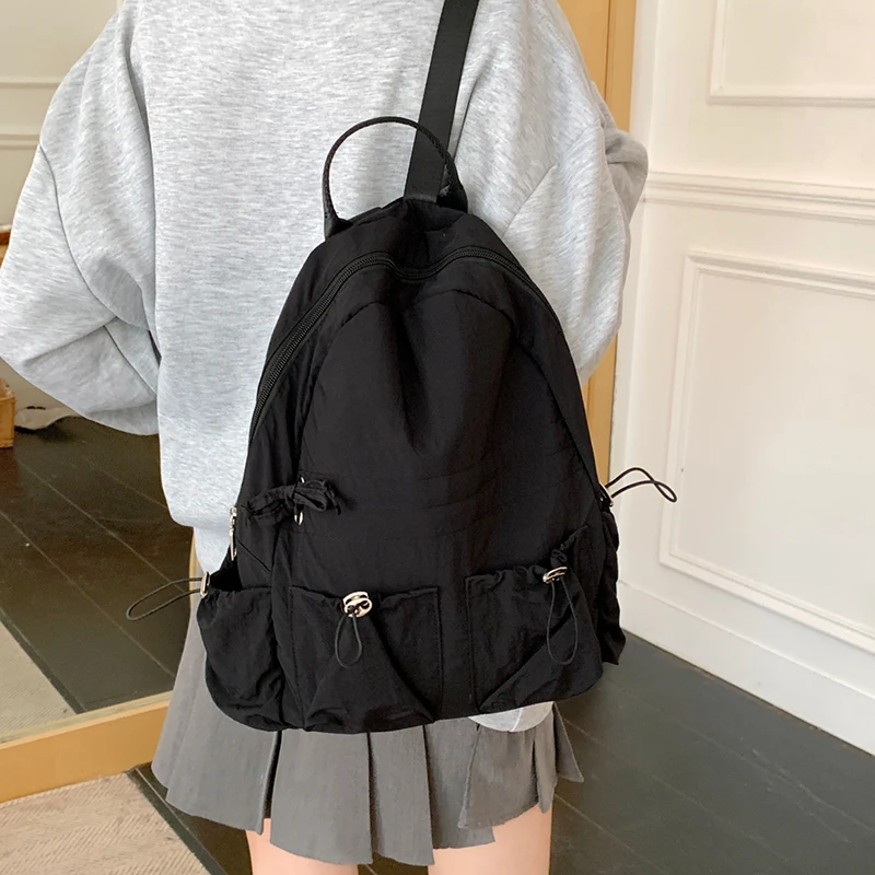 Borsa da viaggio sportiva casual in nylon leggero Bapa da donna artistica giapponese Dstring per studenti